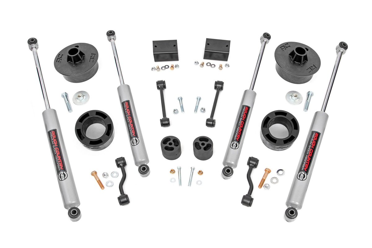 Jeep Wrangler Unlimited Suspension Lift Kit - Front + Rear - Rough Country - 2.5 Inch Lift Kit | Spacers | N3 - '18-'23